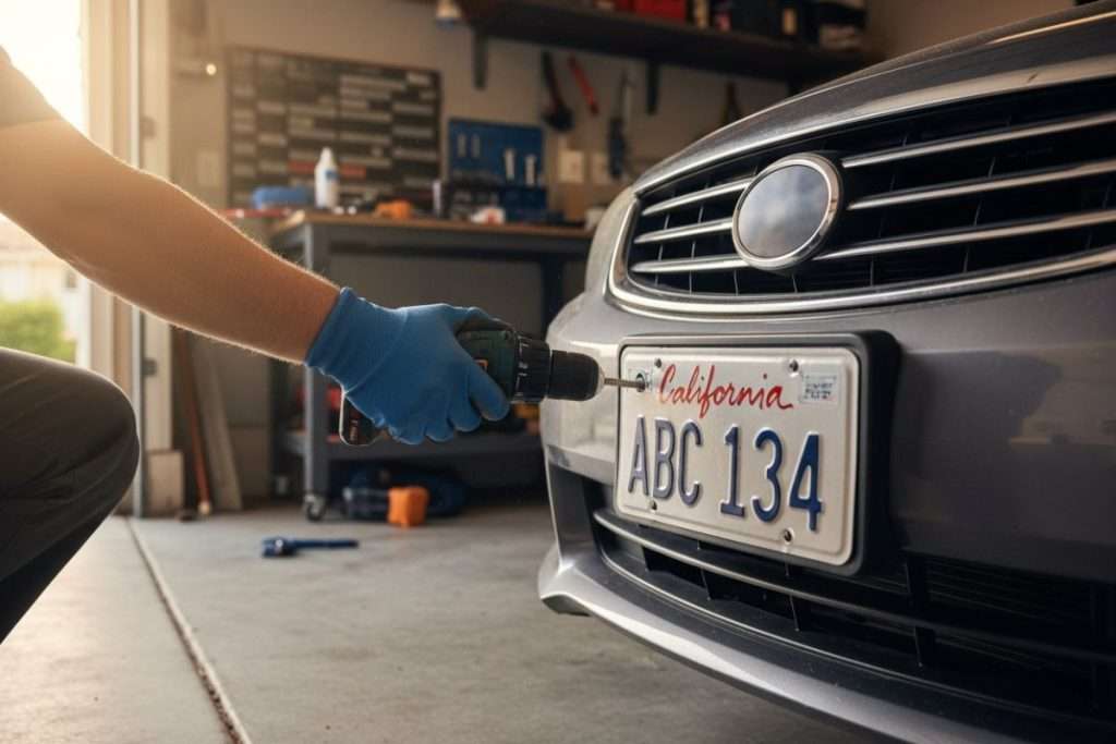 Fixer une plaque d’immatriculation sans rivet : légalité et méthodes